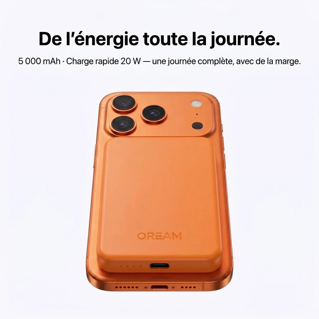 OREAM Halo — batterie magnétique sans fil